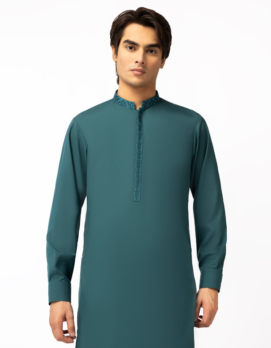Blended Green Kurta Trouser - J. Junaid Jamshed