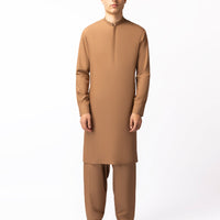 Blended Light Brown Shalwar Kameez - J. Junaid Jamshed