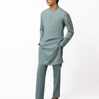 Blended Teal Green Kurta Trouser - J. Junaid Jamshed