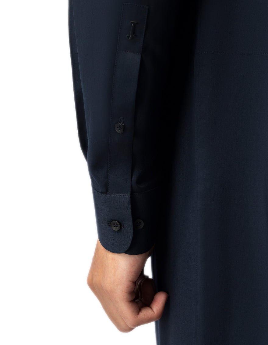 Blended Navy Blue Shalwar Kameez - J. Junaid Jamshed