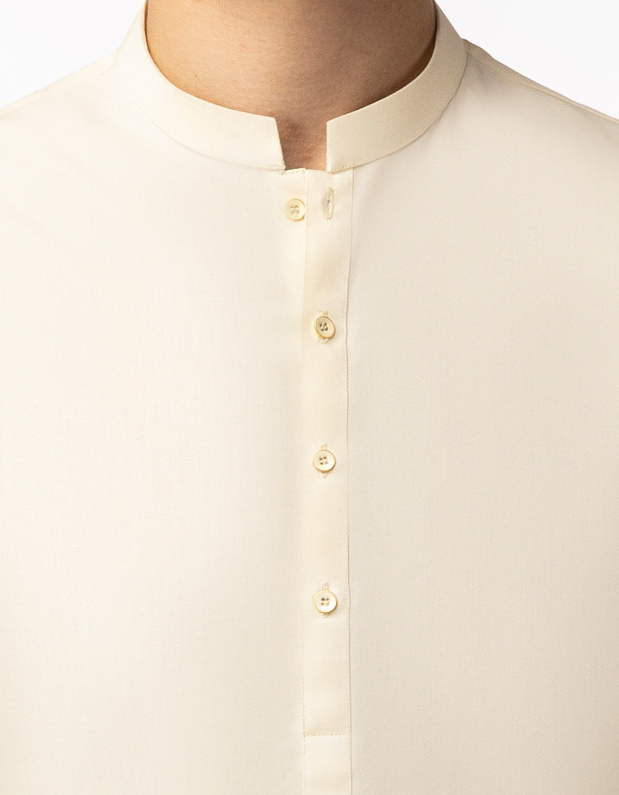 Blended Cream Shalwar Kameez - J. Junaid Jamshed