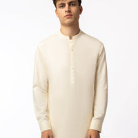 Blended Cream Shalwar Kameez - J. Junaid Jamshed