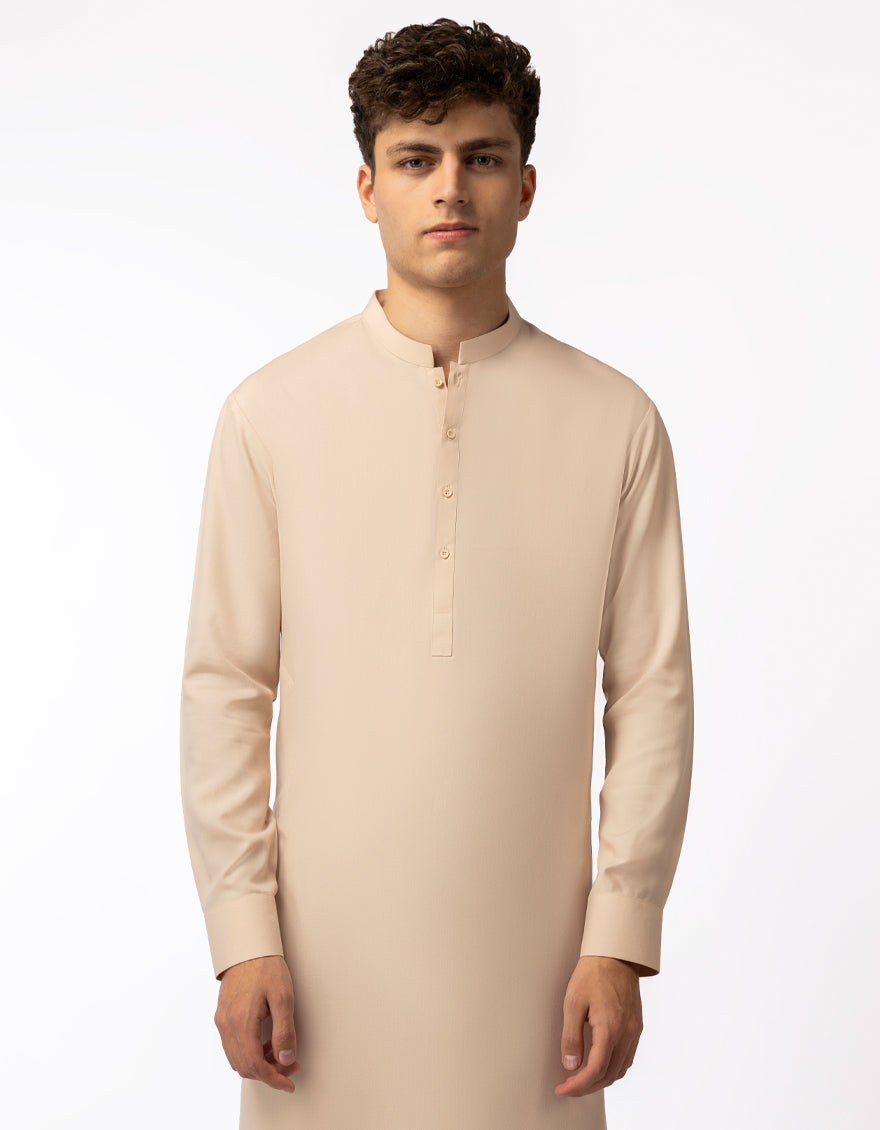 Blended Peach Kurta Trouser - J. Junaid Jamshed