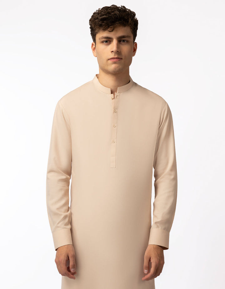 Blended Peach Kurta Trouser - J. Junaid Jamshed