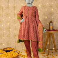 Dobby Pink Stitched Suit - J. Junaid Jamshed