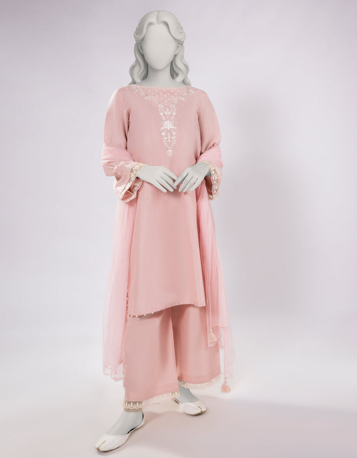 Lawn Pink Stitched Suit - J. Junaid Jamshed