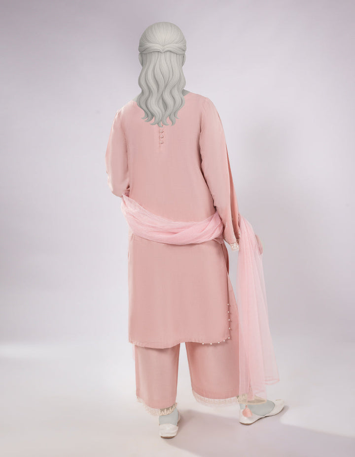Lawn Pink Stitched Suit - J. Junaid Jamshed