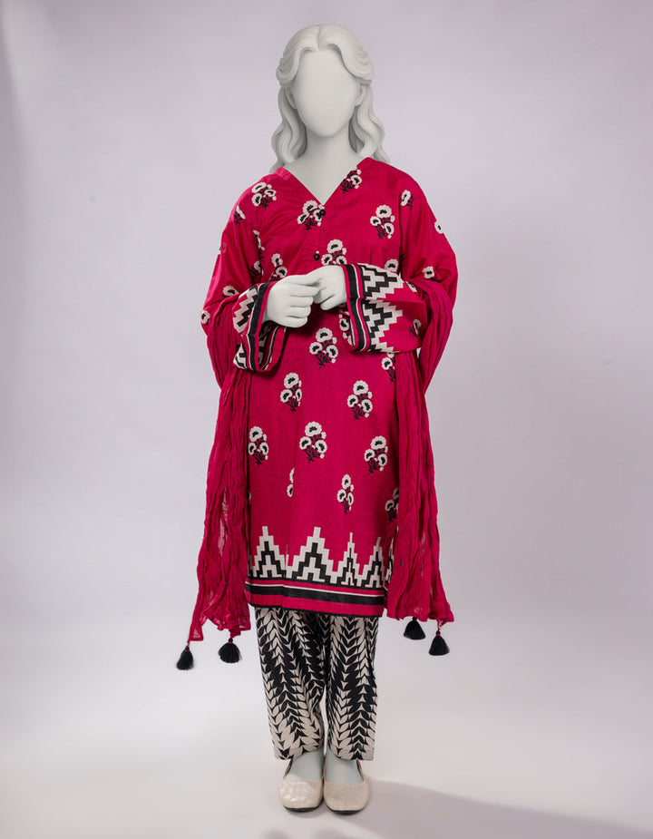 Lawn Pink Stitched Suit - J. Junaid Jamshed