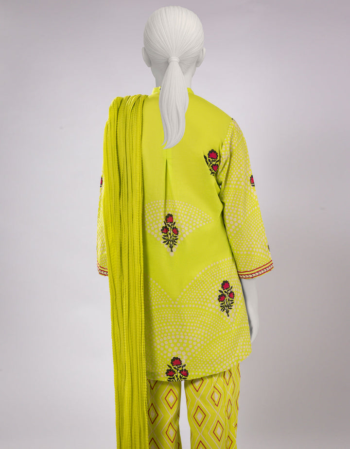 Lawn Green Stitched Suit - J. Junaid Jamshed