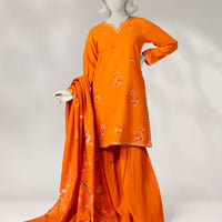 Cambric Orange Stitched Suit - J. Junaid Jamshed