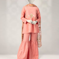Light Khaddar Slub Pink Stitched Suit - J. Junaid Jamshed