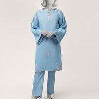 Lawn Blue Stitched Suit - J. Junaid Jamshed