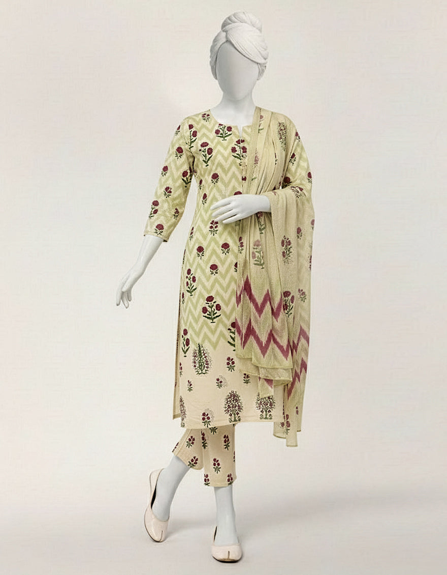 Lawn Multicolor Stitched Suit - J. Junaid Jamshed