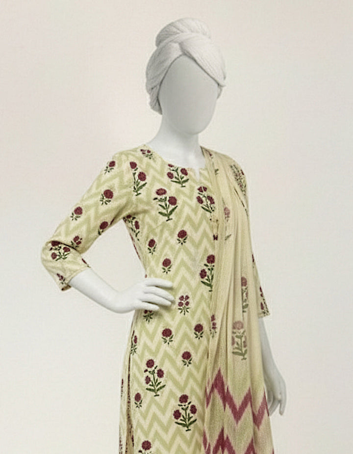 Lawn Multicolor Stitched Suit - J. Junaid Jamshed