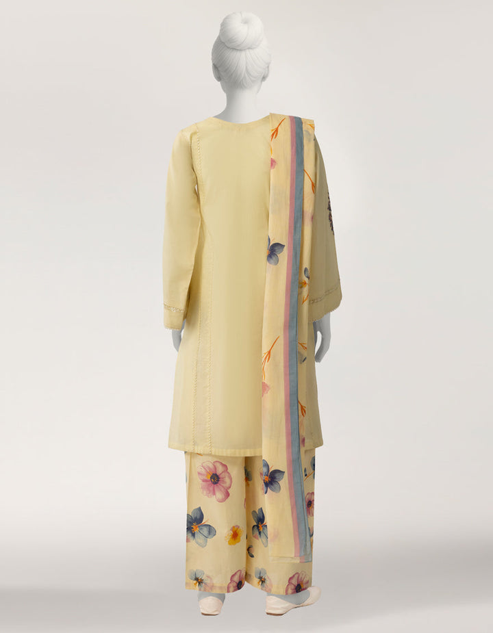 Lawn Yellow Stitched Suit - J. Junaid Jamshed