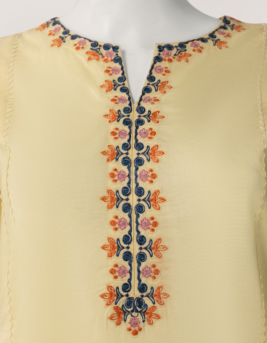Lawn Yellow Stitched Suit - J. Junaid Jamshed