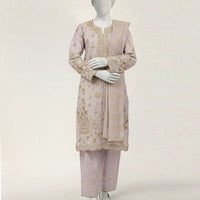 Lawn Lilac Stitched Suit - J. Junaid Jamshed