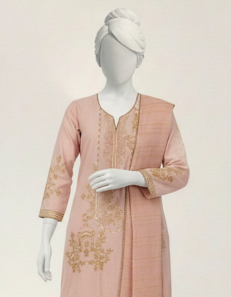 Lawn Pink Stitched Suit - J. Junaid Jamshed