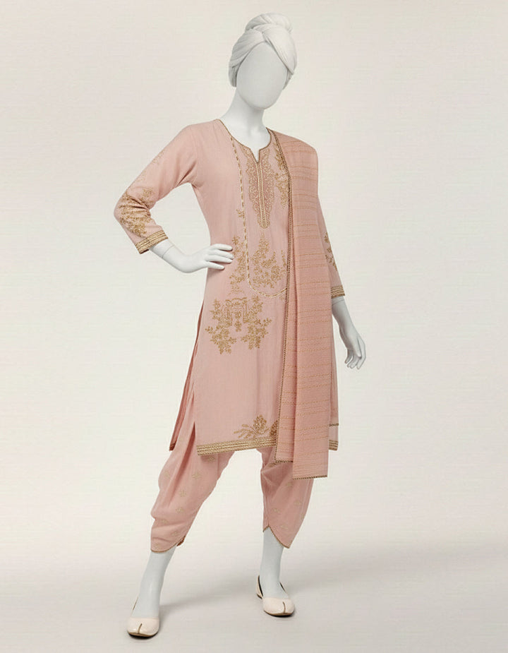 Lawn Pink Stitched Suit - J. Junaid Jamshed