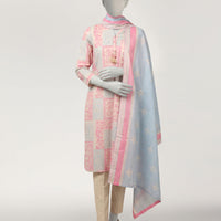 Lawn Multicolor Stitched Suit - J. Junaid Jamshed