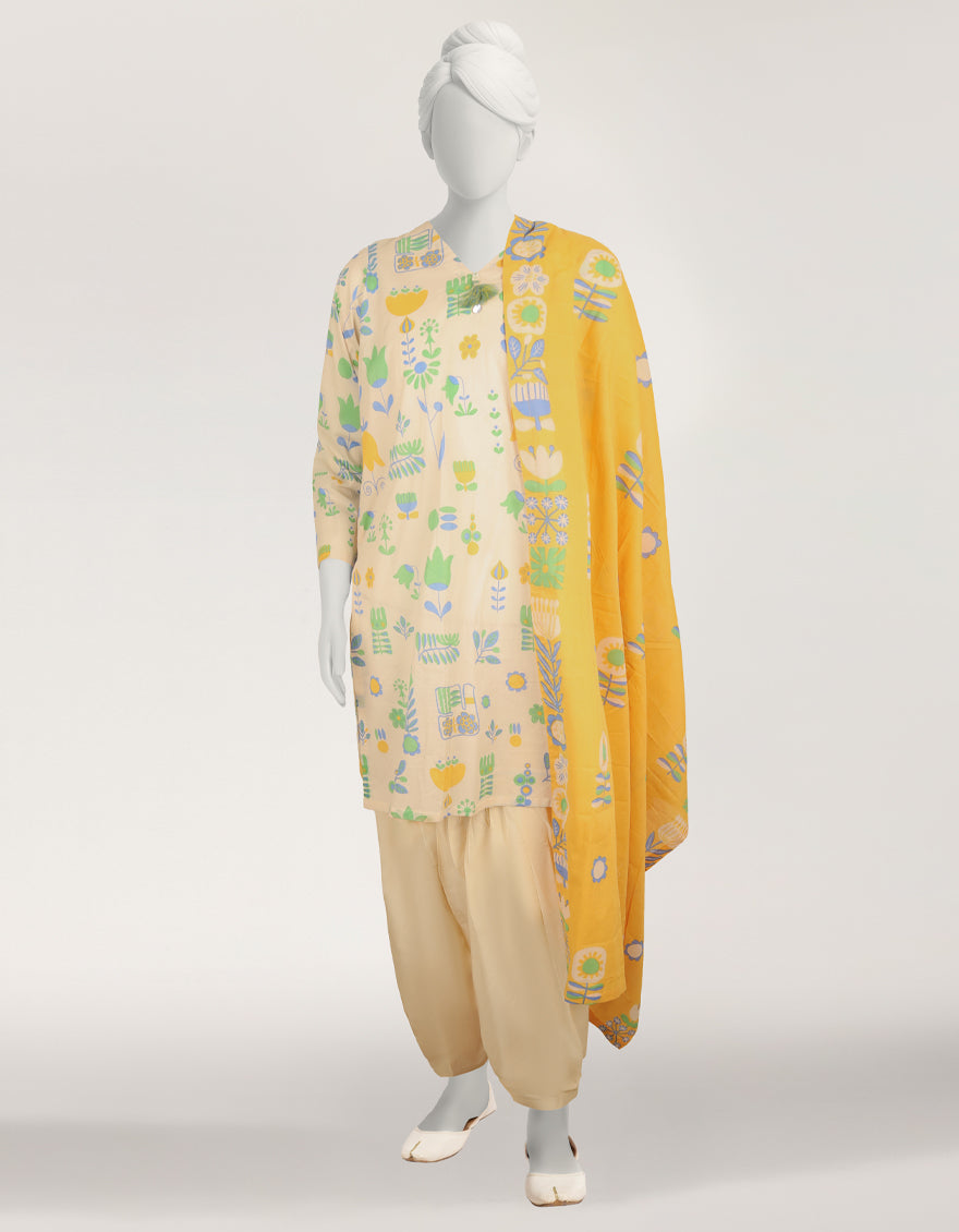 Lawn Multicolor Stitched Suit - J. Junaid Jamshed