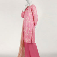 Lawn Pink Stitched Suit - J. Junaid Jamshed
