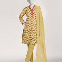 Lawn Yellow Stitched Suit - J. Junaid Jamshed