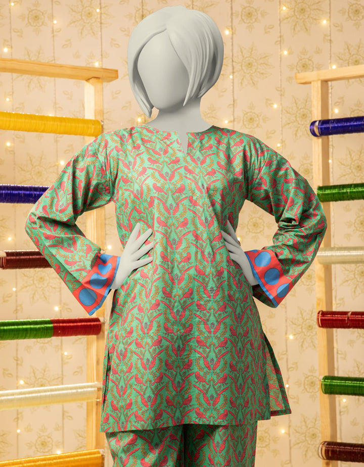 Lawn Green Kurti - J. Junaid Jamshed
