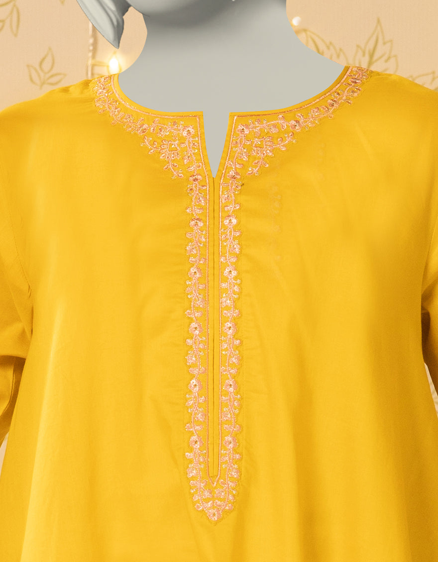 Lawn Yellow Kurti - J. Junaid Jamshed