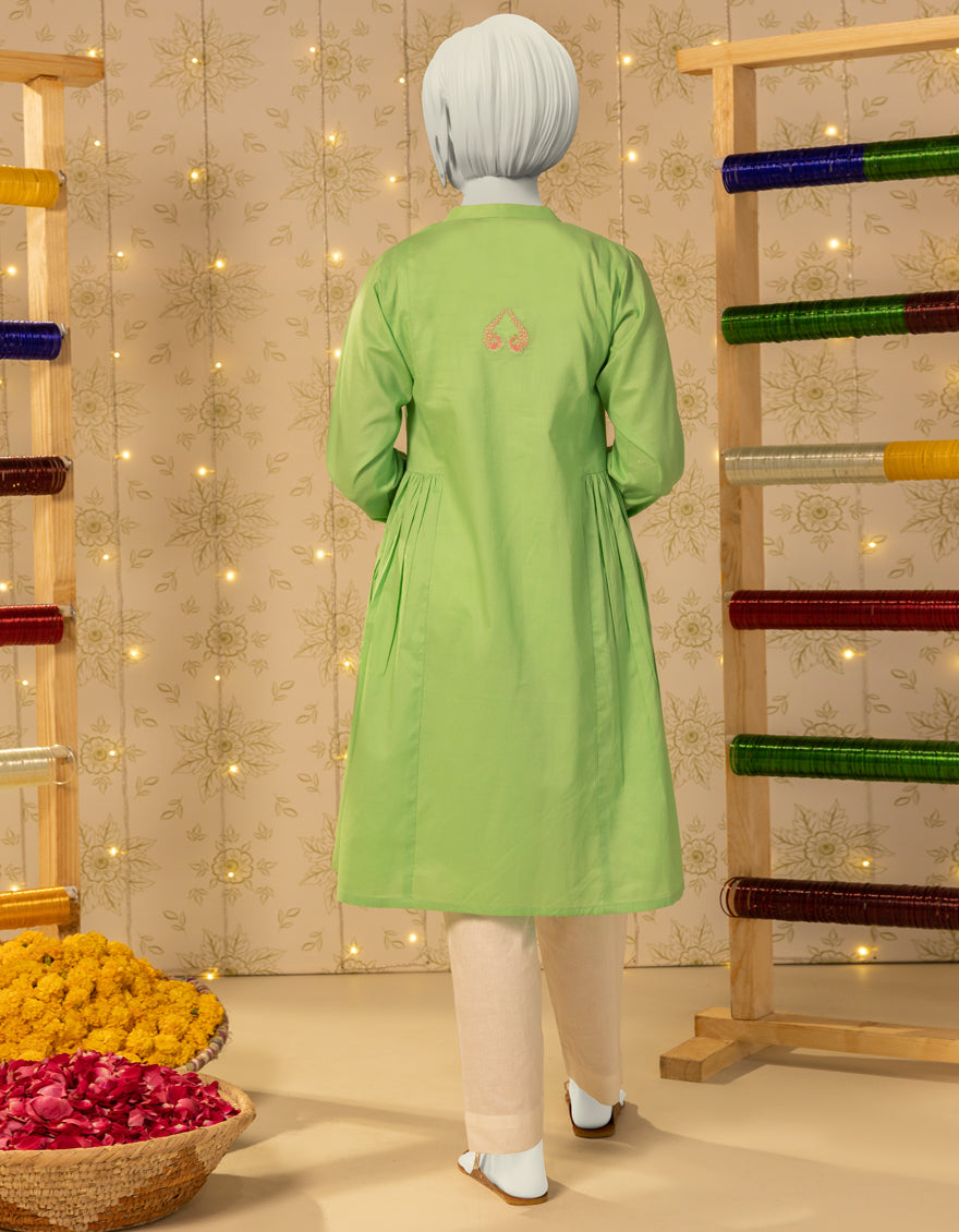 Lawn Green Kurti - J. Junaid Jamshed