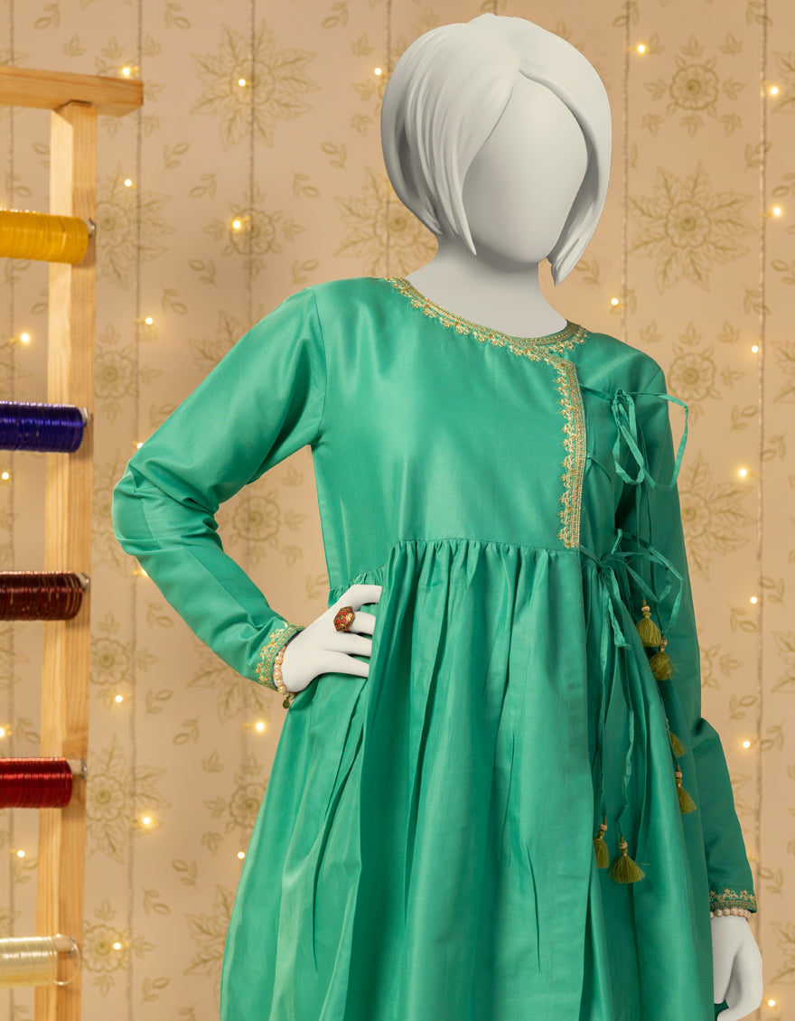 Lawn Green Kurti - J. Junaid Jamshed