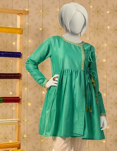 Lawn Green Kurti - J. Junaid Jamshed