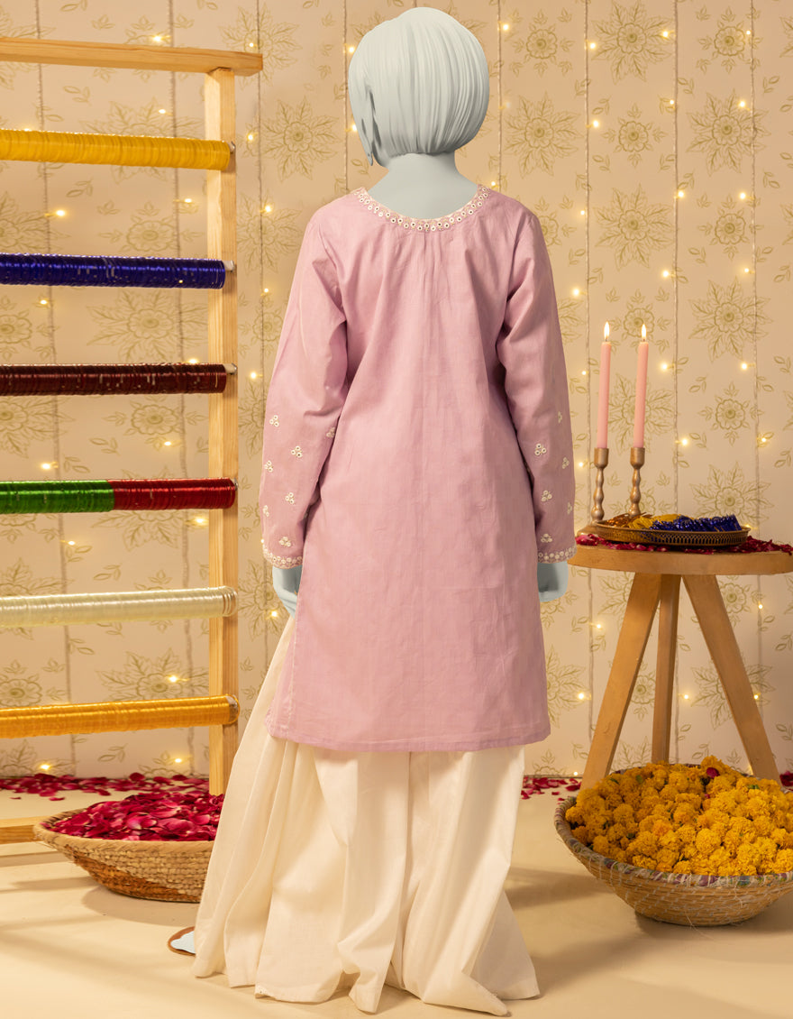 Dobby Lilac Kurti - J. Junaid Jamshed