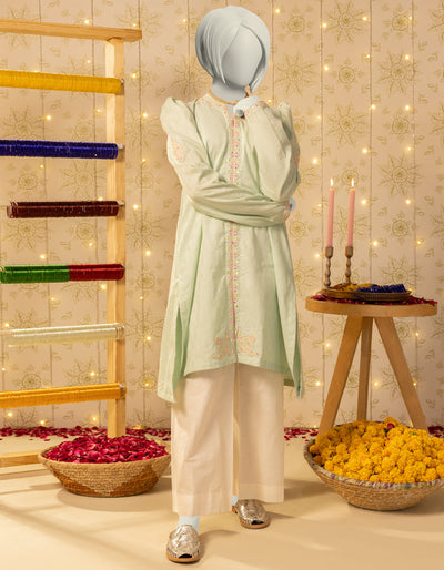 Dobby Green Kurti - J. Junaid Jamshed