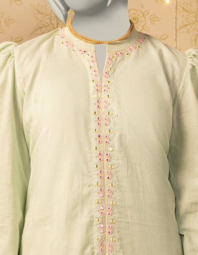 Dobby Green Kurti - J. Junaid Jamshed