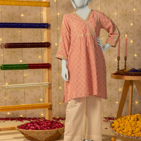 Dobby Pink Kurti - J. Junaid Jamshed