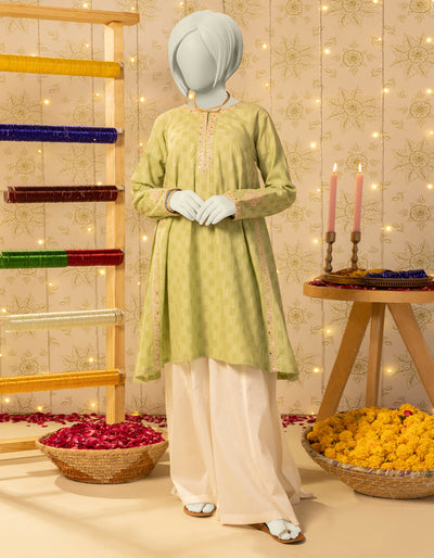 Dobby Green Kurti - J. Junaid Jamshed