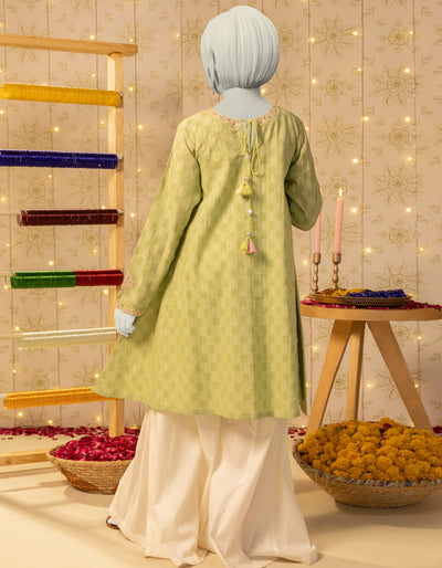 Dobby Green Kurti - J. Junaid Jamshed