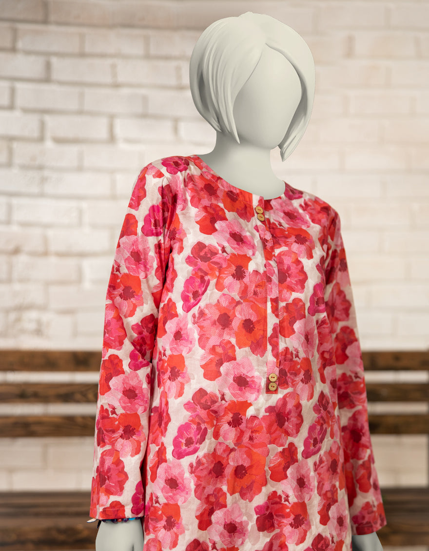 Lawn Pink Kurti - J. Junaid Jamshed