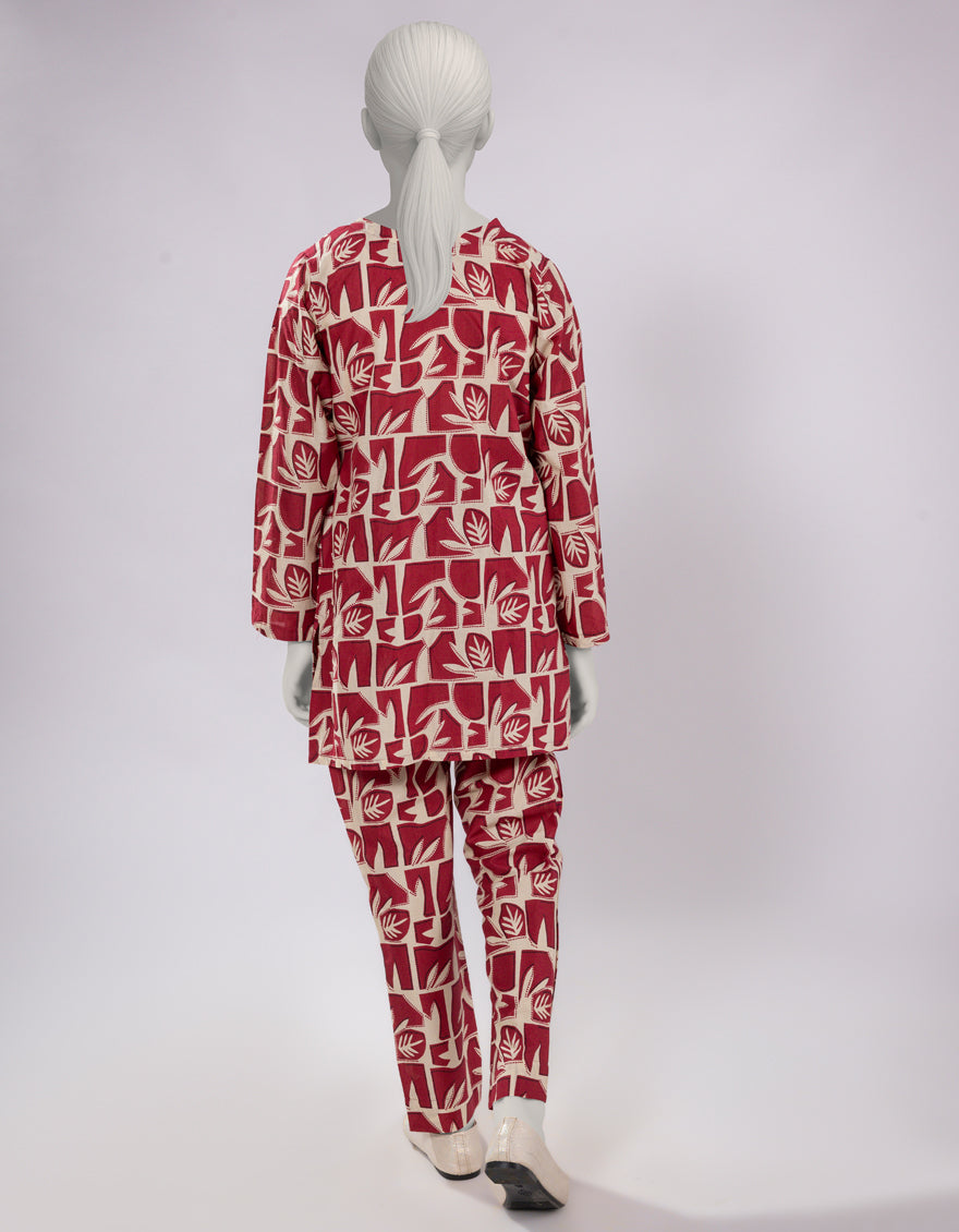 Lawn Red Kurti - J. Junaid Jamshed