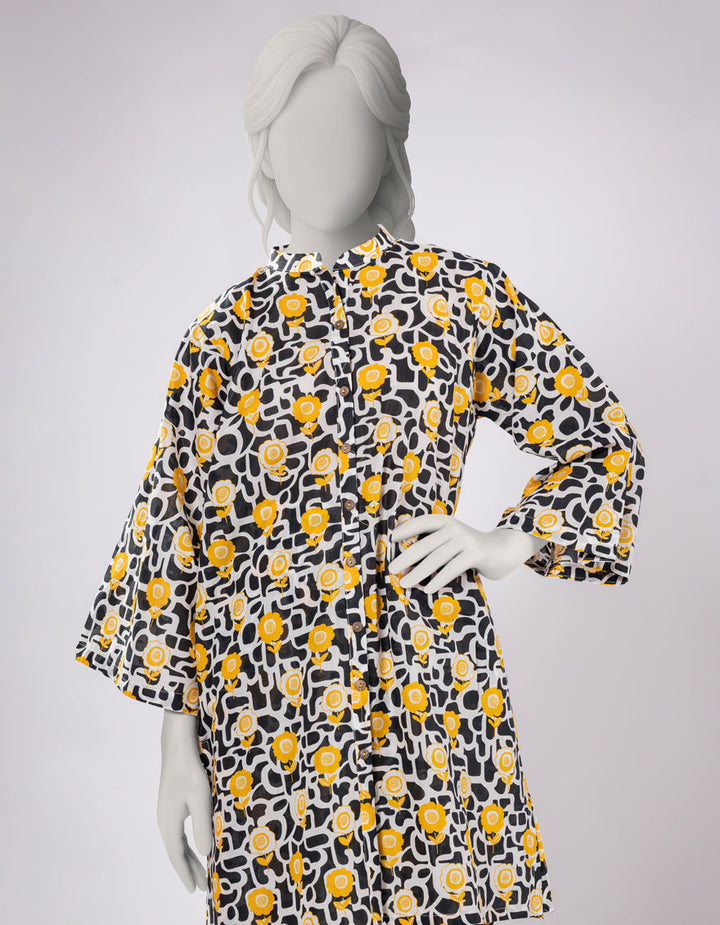 Lawn Off White Kurti - J. Junaid Jamshed