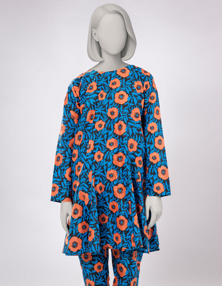 Lawn Blue Kurti - J. Junaid Jamshed