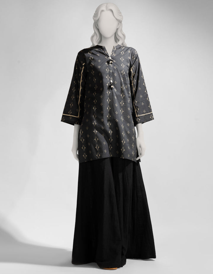 Lawn Grey Kurti - J. Junaid Jamshed