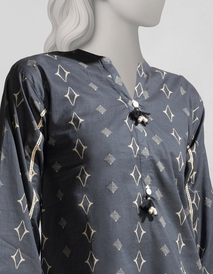 Lawn Grey Kurti - J. Junaid Jamshed