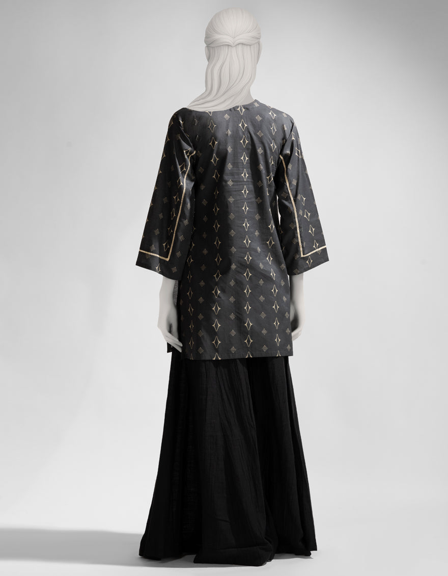 Lawn Grey Kurti - J. Junaid Jamshed