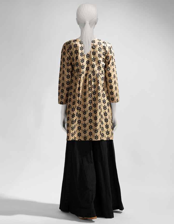 Lawn Beige Kurti - J. Junaid Jamshed
