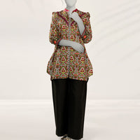 Raw Silk Green Kurti - J. Junaid Jamshed