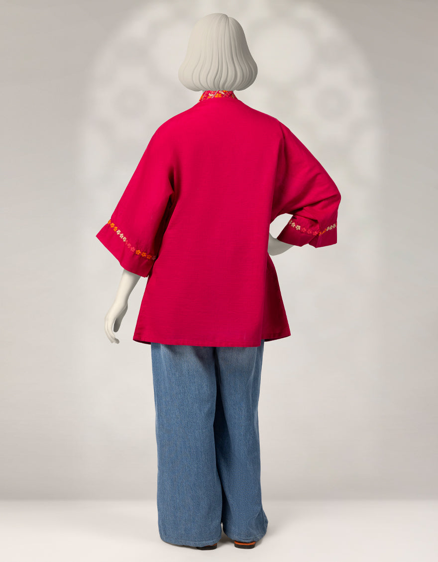 Khaddar Pink Kurti - J. Junaid Jamshed