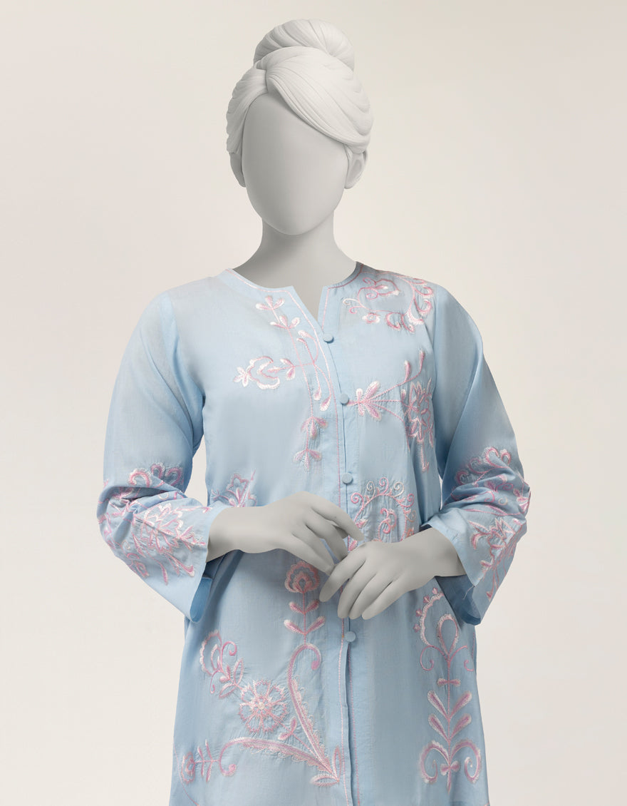 Lawn Blue Kurti - J. Junaid Jamshed