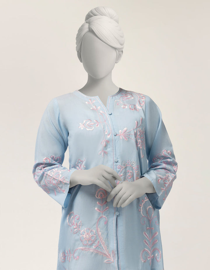 Lawn Blue Kurti - J. Junaid Jamshed